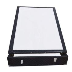 Base Box Baú Blindado Viúva AColchoes Poliéster Preto 49x128x188