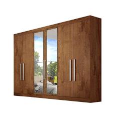 guarda-roupa casal com espelho alba 6 pt marrom