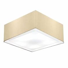 Plafon Quadrado Cúpula Tecido Dupla 30/70x70 cm, Vivare Iluminação, Plafon3040 LA, Algodão Cru, Grande