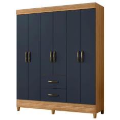 Guarda Roupas Casal 6 Portas 2 Gavetas Mobi Nature / Grafite Albatroz