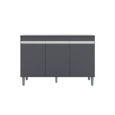 Balcão Cozinha Manu 120 cm Com Pés 3 Portas Sem Tampo Cz - AJL Móveis