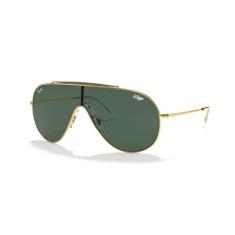 Ray-Ban RB3597 Óculos de sol Wings Shield, Ouro/Verde escuro, 33 mm