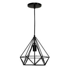 Pendente Lumin ria Lustre Aramado Diamante - Preto