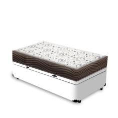 Cama Box Baú + Colchão de Solteiro Ortobom D45 Iso 150 88x188x60cm, Br