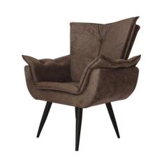 Poltrona Decorativa Emília Aba Pés Palito Suede - DS Móveis - DS Estof