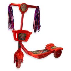 Patinete Infantil Vermelho Dinossauro com Luzes e Som - Vermelho - RED