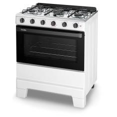 Fogão Esmaltec Ideal POP 5 Bocas Branco com Forno Limpa Fácil