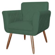 Poltrona Decorativa Isabela em Tressê Suede Verde - DS Estofados - Est