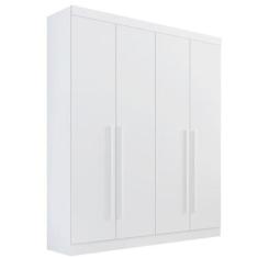 Guarda Roupa Solteiro 4 Portas 3 Gavetas - Da Vinci Plus-Branco - Móve