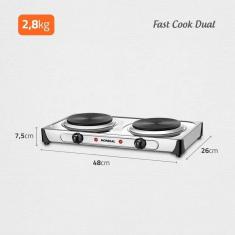 Fogão Elétrico FE-03 2 Queimadores 127V 2000W Inox Mondial