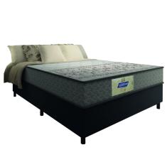 Cama Box Casal Colchão Molas Flora Gazin Cinza/Branco 138x188x60cm - Suporta Até 110 Kg Por Pessoa Cinza/Bran
