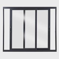Janela de Aluminio de Correr 100x200cm 2 Folhas com Vidro Liso