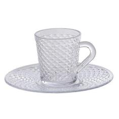 Xicara Com Pires P/ Café e Chá 120ML Cristal Luxxor 1144 Paramount