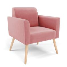 Poltrona Marisa Suede Pés Palito Rosa D'Rossi