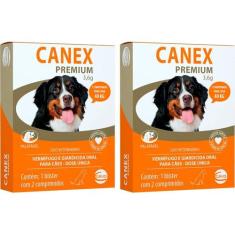 Canex Premium 3,6G Vermifugo Cães Até 40Kg 2 Comprimidos - 2 Unidades