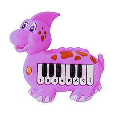 Teclado Infantil Musical Piano Dinossauro Brinquedo Bebê Didático Rosa Linha Premium M5 Armarinhos