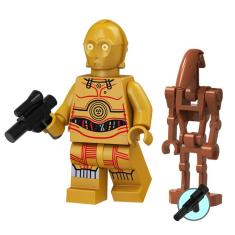 Bonecos C3po E Droide De Batalha Star Wars Blocos De Montar