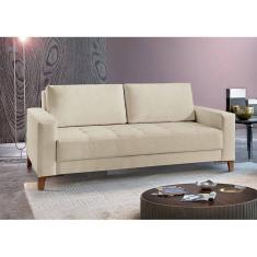 Sofá Fixo 3 Lugares Luxo 180 cm Orion Bege Claro