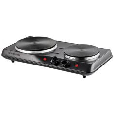 Cooktop Elétrico Duplo com 2 Queimadores e Controle de Temperatura, 110V 1700W, Ovente, Preto