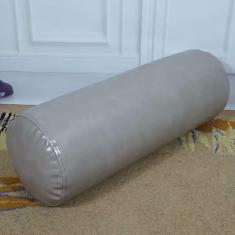 Travesseiro de pescoço redondo para dormir, travesseiro cervical de couro PU impermeável com reforço longo, travesseiro de reforço de cilindro de rolo com capa removível, travesseiro de cint