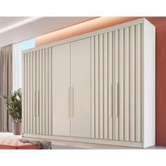 Guarda Roupa 6 Portas e 6 Gavetas c/ 4 Ripadas Potente Off White - Eur