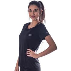 Camiseta Speedo Interlock Canoa Feminina, Preto, G, Feminino