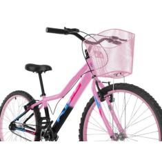 Bicicleta Infantil Feminina Aro 24 KOG Alumínio Com Cestinha, Preto de