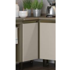 Balcão Canto Reto 01 Porta Cozinha Évelin Henn, Duna com Cristal