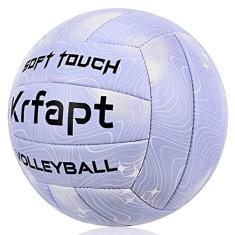 Krfapt Voleibol - Bola oficial de vôlei de praia tamanho 5 para jovens e adultos (idades 8-12) - Toque suave à prova d'água para treinamento interno e externo (roxo