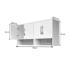 Armários Aéros Suspensos  4 Portas  Cozinha Ou Lavanderia