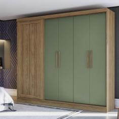 Guarda Roupa Casal 245cm 5 portas 4 gavetas N564 Kappesberg, Nogueira/