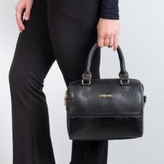 Bolsa baú de mão em couro Sthefani-Feminino