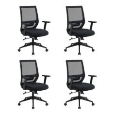 Kit 4 Cadeiras Escritório Diretor Ergonômica NR17 Genebra - Espresso M