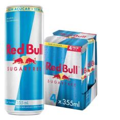 Energético Red Bull Energy Drink, Sem Açúcar, 355 Ml (4 Latas)
