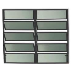 Janela de Alumínio Basculante 2 Seções 100x200cm Vidro Mini Boreal Plus Brimak Preto