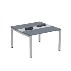 Mesa Plataforma Dupla com Pé de Aço para Coworking 120x120 Pdc12/12/2p Grafito/Cinza