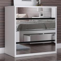 Cômoda 4 Gavetas com Espelho Foscarini Branco