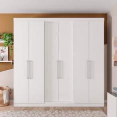 Guarda-Roupa Casal Bartira Napoli UP 6 Portas de Bater 4 Gavetas Internas MDP - 234,5cm de Largura