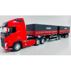 Conjunto Bitrem 2x2 Graneleiro Escala 1:32 - Diesel Miniaturas, Vermel