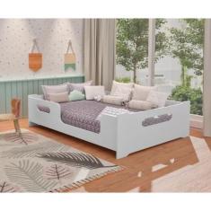 Cama Casal Montessori Encanto Proteção Grade + Colchão Casal