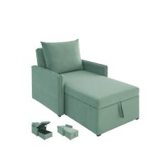 Sofá 3 em 1 Chaise, Cama e Baú Neve Estofama