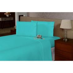 Lençol Queen 3 Pçs Ponto Palito Percal 180 Fios - Dryka Enxovais, Verd