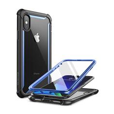 i-Blason Ares Capa amortecedora transparente robusta de corpo inteiro para iPhone Xs Max versão 2018, azul, 6,5 polegadas (iPhone2018-6.5-Ares-Blue)