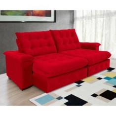 Sofá Coliseu 2.30m Retrátil E Reclinável Super Pillow - Verme