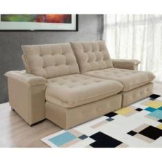 Sofá Coliseu 2,00m Retrátil E Reclinável Super Pillow  - Bege