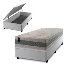 Conjunto Box Baú Branco Oxford Verde 96x203x74 Espuma D33