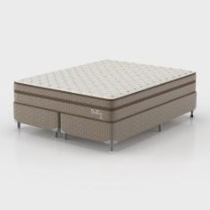 Conjunto Cama Box Queen Dublin 158x198x61cm Montreal Marrom