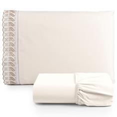 Jogo De Lençol Suave Lese Percal 180 Fios Solteiro 2 Peças Barato - Palha