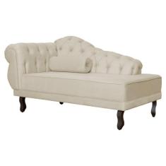 Divã Recamier Larissa Lado Direito 150cm Suede - Ds Estofados, Bege