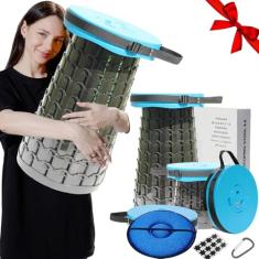 ALEVMOOM Banqueta dobrável portátil atualizada de 50 cm, dobrável, retrátil para adultos, acampamento, resistente, com capacidade máxima de carga, 453 kg, para pesca ao ar livre, caminhadas, churrasco